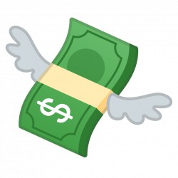 Money with wings Icon | Noto Emoji Objects Iconset | Google