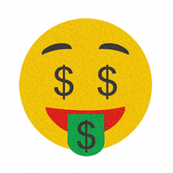Money Face Emoji Design With Glitter