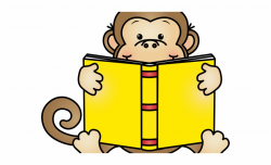 Monkey Clipart Book - Monkey Reading A Book Clipart - monkey ...