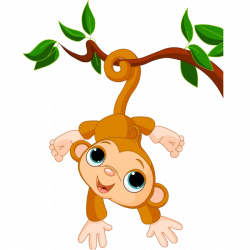 Baby Hanging Monkey Clipart