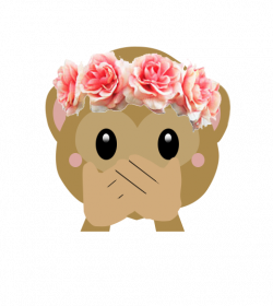 aesthetic monkey emoji emojiedit flower flowercrown pin...