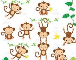 monkey clip art - boy monkeys clip art - Digital clip art ...
