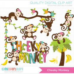 Cheeky Monkey Clipart, Girl Monkeys, Jungle Animals, Safari ...