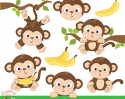 Monkey clipart | Etsy