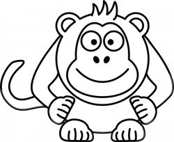 Black And White Cartoon Monkey Clip Art at Clker.com ...
