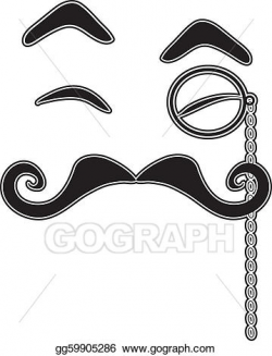 Vector Art - Mustache and monocle. Clipart Drawing ...