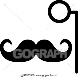 Vector Stock - Mustache with monocle. Clipart Illustration ...