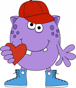 Boy Monster Holding a Heart | VALENTINES DAY CLIP ART ...