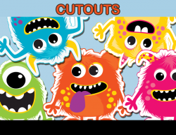 Little Monster Cut outs, Party Decoration - INSTANT DOWNLOAD ...
