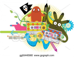 Vector Clipart - Tape and monster. Vector Illustration ...