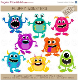 Fluffy Monsters Clipart, monster party, monster birthday ...