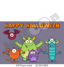 Clipart of a Group of Welcoming Monsters Under Happy ...
