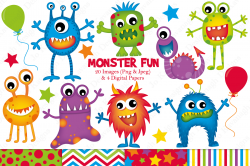 Monster clipart, Monster graphics & illustrations By Jo ...