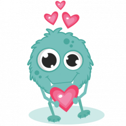 Monster In Love SVG cutting files monster svg cut cute ...