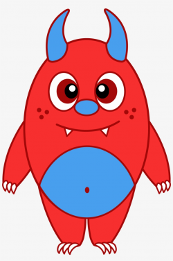 Silly Little Monster Free Clip Art - Red Monster Clipart PNG ...