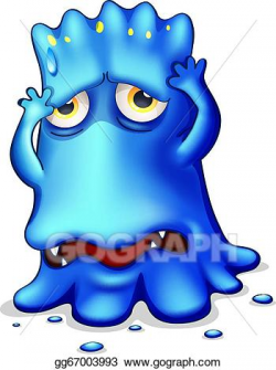 Vector Illustration - A sad monster because of failure. EPS ...