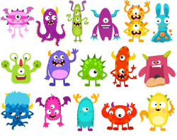 MONSTERS Clip Art: Monster Clipart, Scary Fun Cute Monsters ...