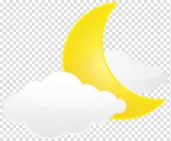 Crescent moon and clouds illustration, Yellow Graphics ...