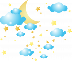 Moon Clipart Clouds - Moon And Clouds And Stars ...
