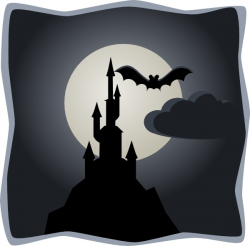 Spooky Castle In Full Moon clip art Free vector in Open ...