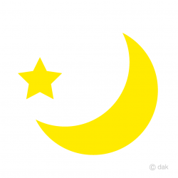 Crescent Moon and Star Clipart Free Picture｜Illustoon