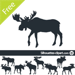 Mooses silhouettes | silhouettes clipart | Silhouette ...