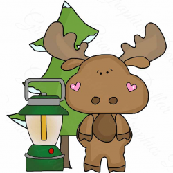 Camping with little moose clip art graphics dollar - ClipartPost