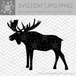 Moose SVG, Moose Clipart, Moose SVG File, Moose Clip Art, Moose Silhouette  SVG, svg Moose, Woodland svg, Woodland Clipart, Forest Animal svg