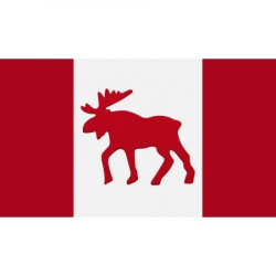 Moose Emblem On Canadian Flag Canvas Art - Darren Greenwood ...