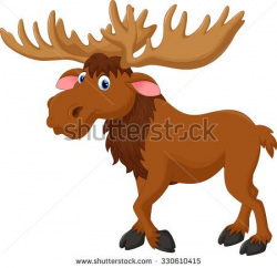 Illustration of moose cartoon - stock vector | cards | Moose ...