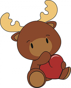 Amazon.com: Cute Sweet Kawaii Valentines Baby Moose Cartoon ...