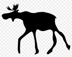 Moose Family Silhouette - Elk Clip Art, HD Png Download ...