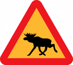 Warning Moose Roadsign Clip Art at Clker.com - vector clip art ...