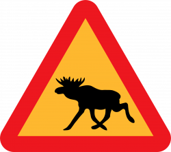 Clipart - Warning Moose Roadsign