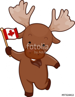 Mascot Moose Canada Flag