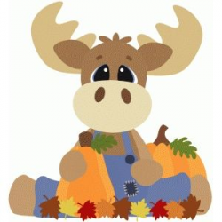 Fall moose sitting w leaves | Thanksgiving | Silhouette ...