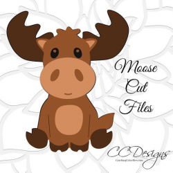 Moose SVG File, Woodland Nursery, Baby Moose SVG, Cute baby ...