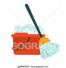 EPS Vector - Plastic bucket with handle full of soap and ...