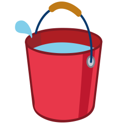 Cartoon Flat design - Red bucket filled with water 1000*1000 ...