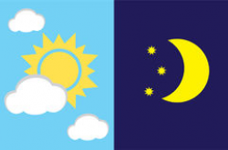 Morning And Night Clipart