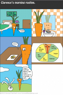 Clarence's morning routine. | Howard the Celeriac comics | Pinterest