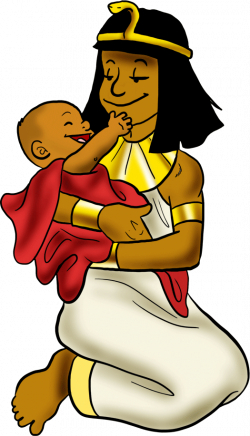 Pharaoh's daughter with baby Moses. 