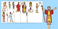 Moses Stick Puppets - Moses, Egypt, Hebrews, slaves, Pharaoh ...