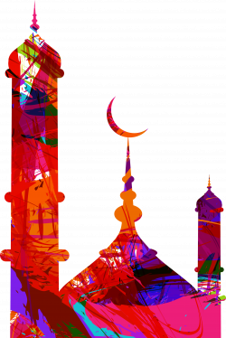 Eid Mubarak Eid al-Fitr Eid al-Adha Mosque - Colorful city building ...