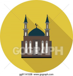 Vector Clipart - Flat icon mosque. Vector Illustration ...