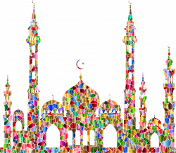 Clipart - Chromatic Tiled Mosque Silhouette 2