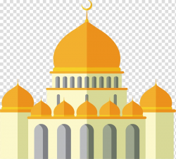 Orange dome building illustration, Mosque , Ramadan ...