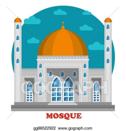 Vector Art - Arabian islam muslim mosque with domes. Clipart ...