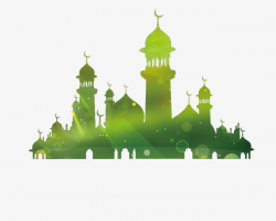 Mosque Silhouette, Green, Mosque, Temple PNG and Vector with ...