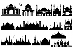 Islamic Mosque Silhouette Vector Illustration | Free Vectors ...